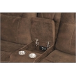 Pemberly Row Polyester Manual Triple Reclining Sofa in Shadow Brown
