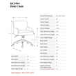 Pemberly Row Fabric Desk Chair with Casters in Brown Granite