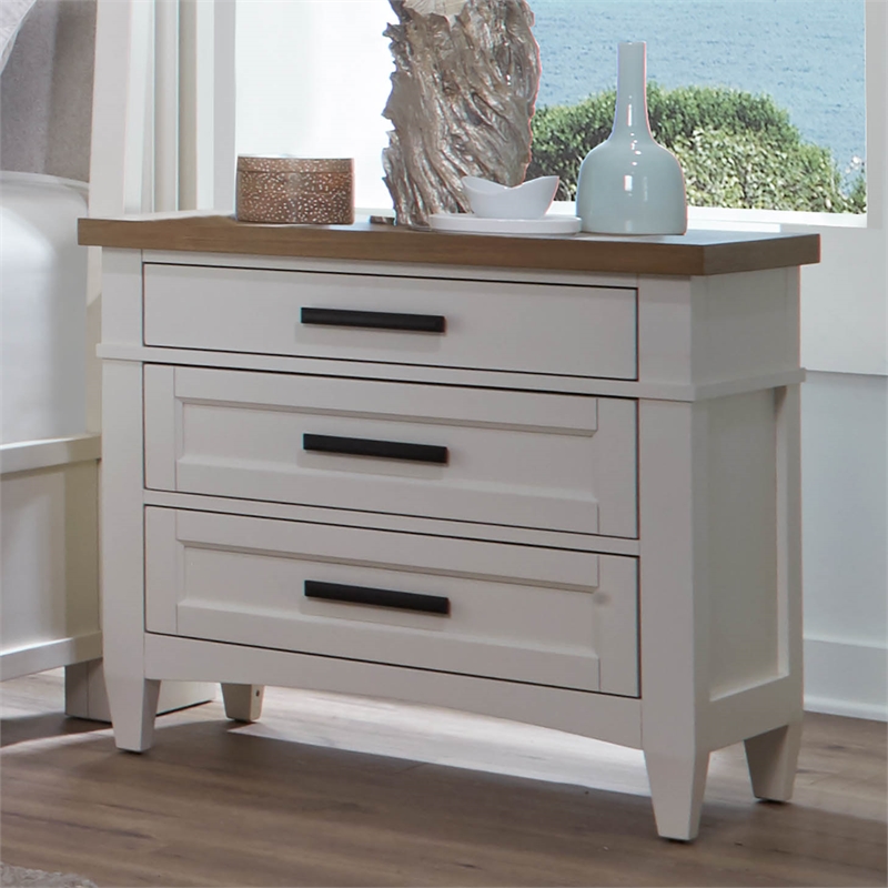 Pemberly Row 30.5'W Modern Bedroom 3 Drawer Nightstand in White