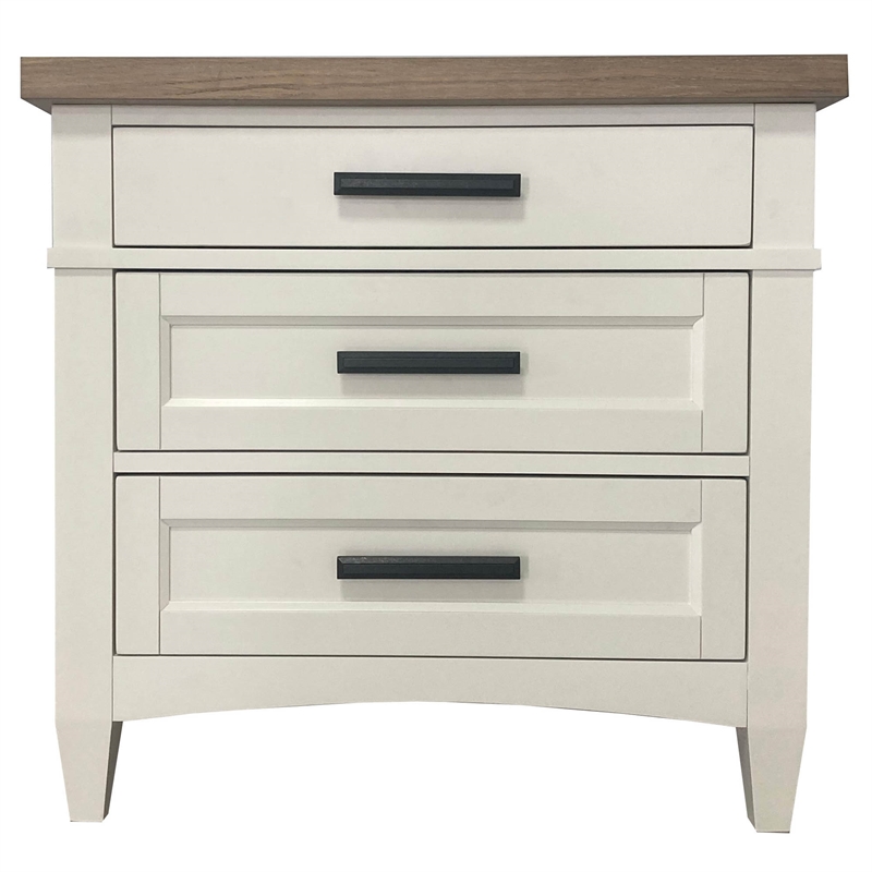 Pemberly Row 30.5'W Modern Bedroom 3 Drawer Nightstand in White