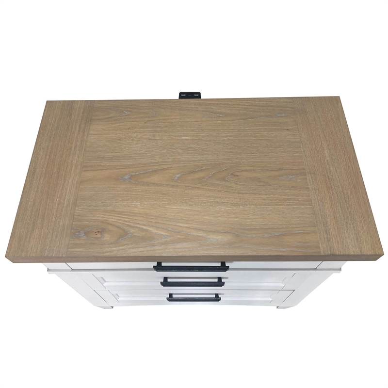 Pemberly Row 30.5'W Modern Bedroom 3 Drawer Nightstand in White