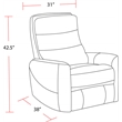 Pemberly Row Fabriac Haze Power Lift Recliner w/Articulating Headrest in Gray