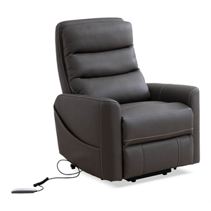 Pemberly Row Fabriac Haze Power Lift Recliner w/Articulating Headrest in Gray