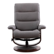Pemberly Row Fabric Manual Reclining Swivel Chair and Ottoman in Haze Gray