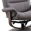 Pemberly Row Fabric Manual Reclining Swivel Chair and Ottoman in Haze Gray