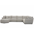 Pemberly Row Transitional Fabric Ottoman with Casters in Beige