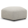 Pemberly Row Transitional Fabric Ottoman with Casters in Beige
