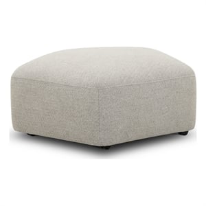 Pemberly Row Transitional Fabric Ottoman with Casters in Beige