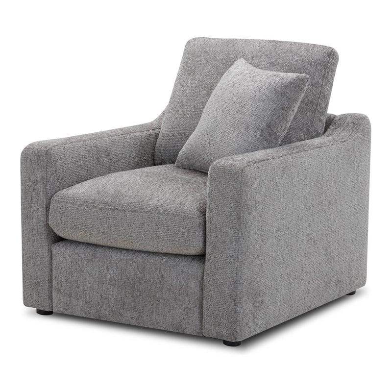 Pemberly Row Transitional Fabric Chair in Burmese Nature Gray