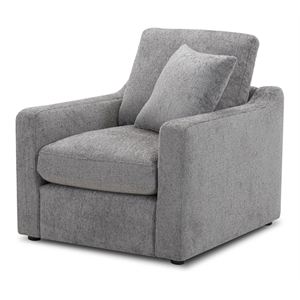 Pemberly Row Transitional Fabric Chair in Burmese Nature Gray