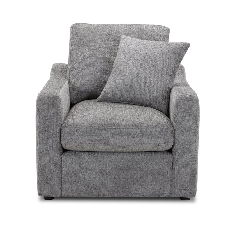 Pemberly Row Transitional Fabric Chair in Burmese Nature Gray