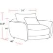 Pemberly Row Modern Fabric Chair and A Half with Lumbar Pillow in Ivory