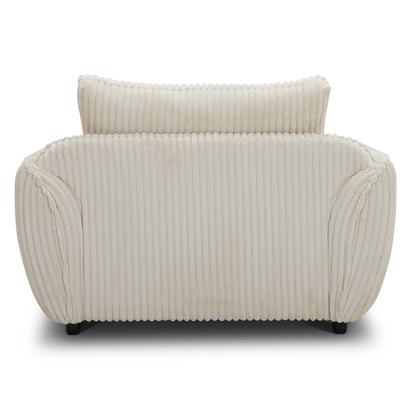 Pemberly Row Modern Fabric Chair and A Half with Lumbar Pillow in Ivory