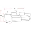 Pemberly Row Modern Fabric 2-Seat Sofa with Lumbar Pillow in Ivory