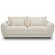 Pemberly Row Modern Fabric 2-Seat Sofa with Lumbar Pillow in Ivory