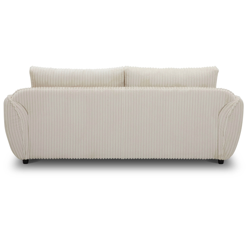 Pemberly Row Modern Fabric 2-Seat Sofa with Lumbar Pillow in Ivory