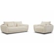 Pemberly Row Modern Fabric 2-Seat Sofa with Lumbar Pillow in Ivory