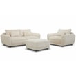 Pemberly Row Modern Fabric 2-Seat Sofa with Lumbar Pillow in Ivory