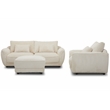 Pemberly Row Modern Fabric 2-Seat Sofa with Lumbar Pillow in Ivory