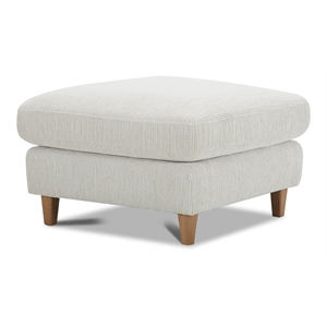 Pemberly Row Transitional Fabric Ottoman in Farlo Chalk White