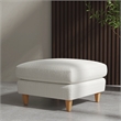 Pemberly Row Transitional Fabric Ottoman in Farlo Chalk White