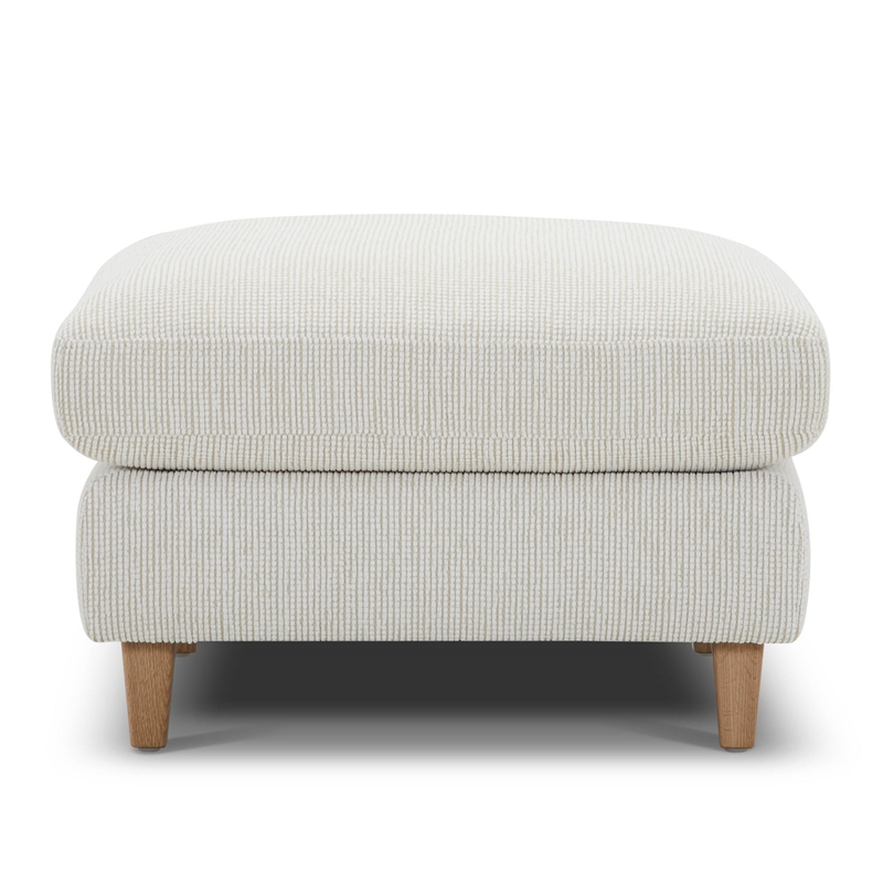 Pemberly Row Transitional Fabric Ottoman in Farlo Chalk White
