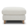 Pemberly Row Transitional Fabric Ottoman in Farlo Chalk White