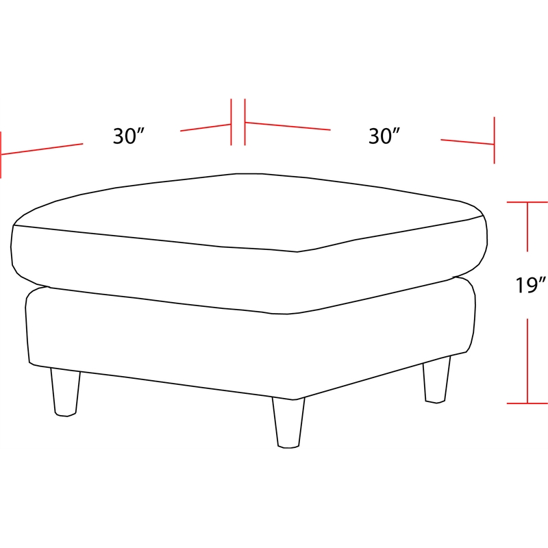 Pemberly Row Transitional Fabric Ottoman in Farlo Chalk White