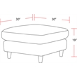 Pemberly Row Transitional Fabric Ottoman in Farlo Chalk White