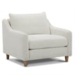 Pemberly Row Transitional Fabric Upholstered Chair in Farlo Chalk White