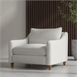 Pemberly Row Transitional Fabric Upholstered Chair in Farlo Chalk White