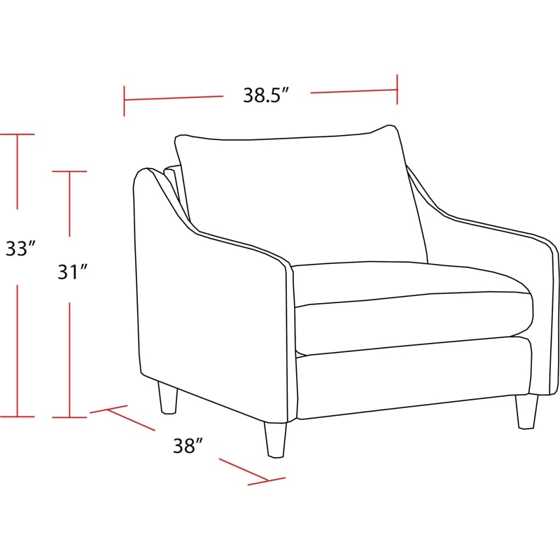 Pemberly Row Transitional Fabric Upholstered Chair in Farlo Chalk White