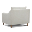 Pemberly Row Transitional Fabric Upholstered Chair in Farlo Chalk White