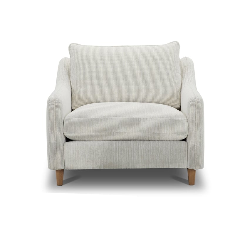 Pemberly Row Transitional Fabric Upholstered Chair in Farlo Chalk White