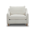 Pemberly Row Transitional Fabric Upholstered Chair in Farlo Chalk White