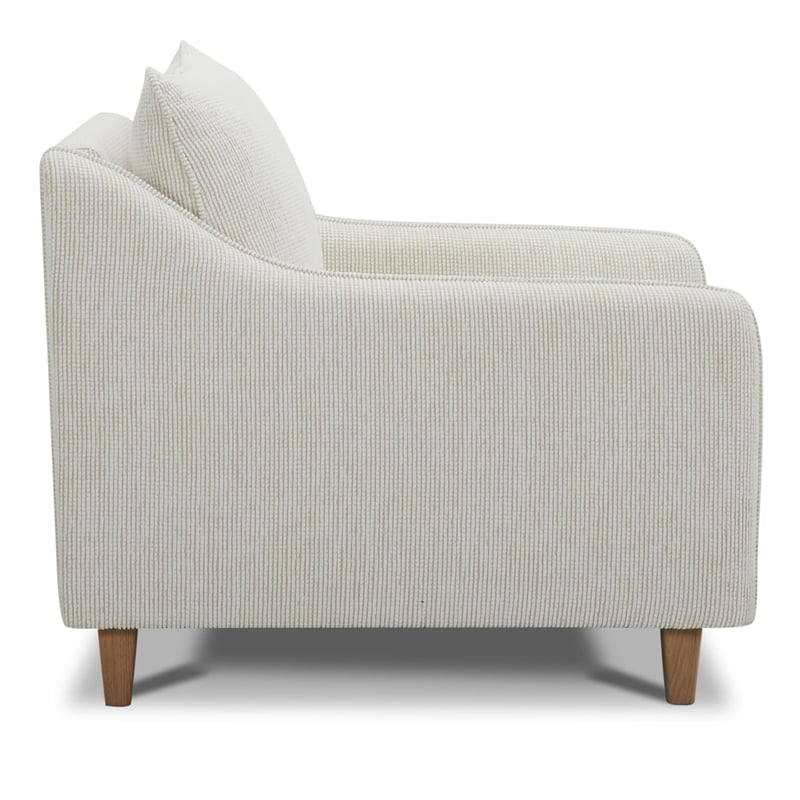 Pemberly Row Transitional Fabric Upholstered Chair in Farlo Chalk White