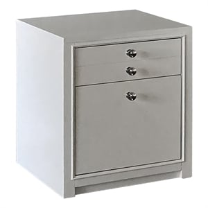 Pemberly Row 18&quotW Wood Rolling File with 3 Drawers in White Finish