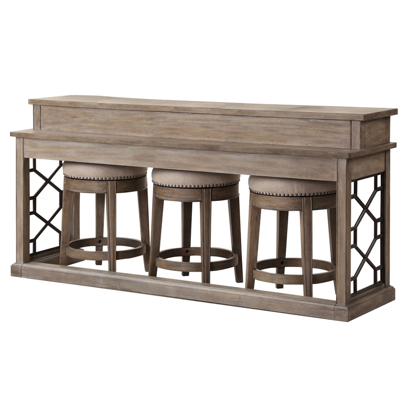Pemberly Row Wood Everywhere Console Table in Sandstone Brown