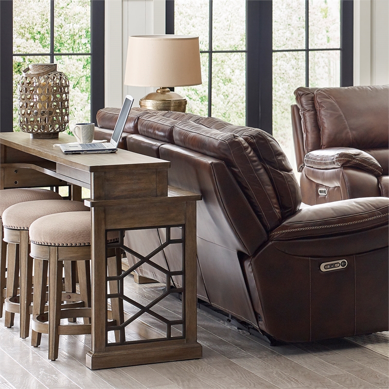 Pemberly Row Wood Everywhere Console Table in Sandstone Brown