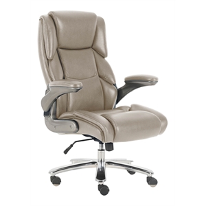 Pemberly Row Fabric Heavy Duty Desk Chair with Casters in Tan Finish