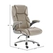 Pemberly Row Fabric Heavy Duty Desk Chair with Casters in Tan Finish