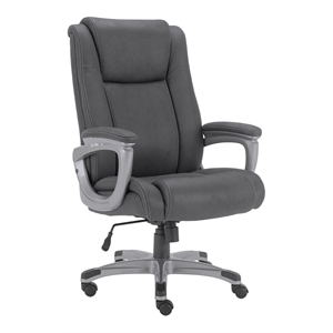 Pemberly Row Fabric Heavy Duty Desk Chair with Casters in Gray Finish