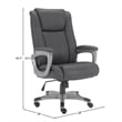 Pemberly Row Fabric Heavy Duty Desk Chair with Casters in Gray Finish