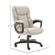 Pemberly Row Fabric Desk Chair with Casters in Fossil Beige Finish