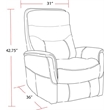 Pemberly Row Fabric Power Lift Recliner in Capri Silver Gray