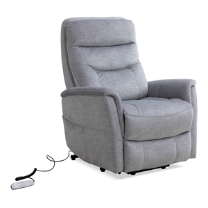 Pemberly Row Fabric Power Lift Recliner in Capri Silver Gray