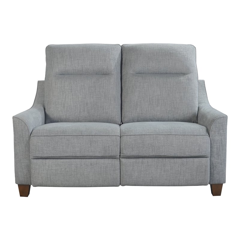 Pemberly Row Fabric Power Cordless Loveseat in Pisces Marine Blue