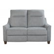 Pemberly Row Fabric Power Cordless Loveseat in Pisces Marine Blue