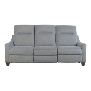 Pemberly Row Fabric Power Reclining Cordless Sofa in Pisces Marine Blue