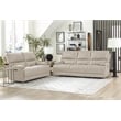 Pemberly Row Leather Power Cordless Recliner in Linen Fossil Beige
